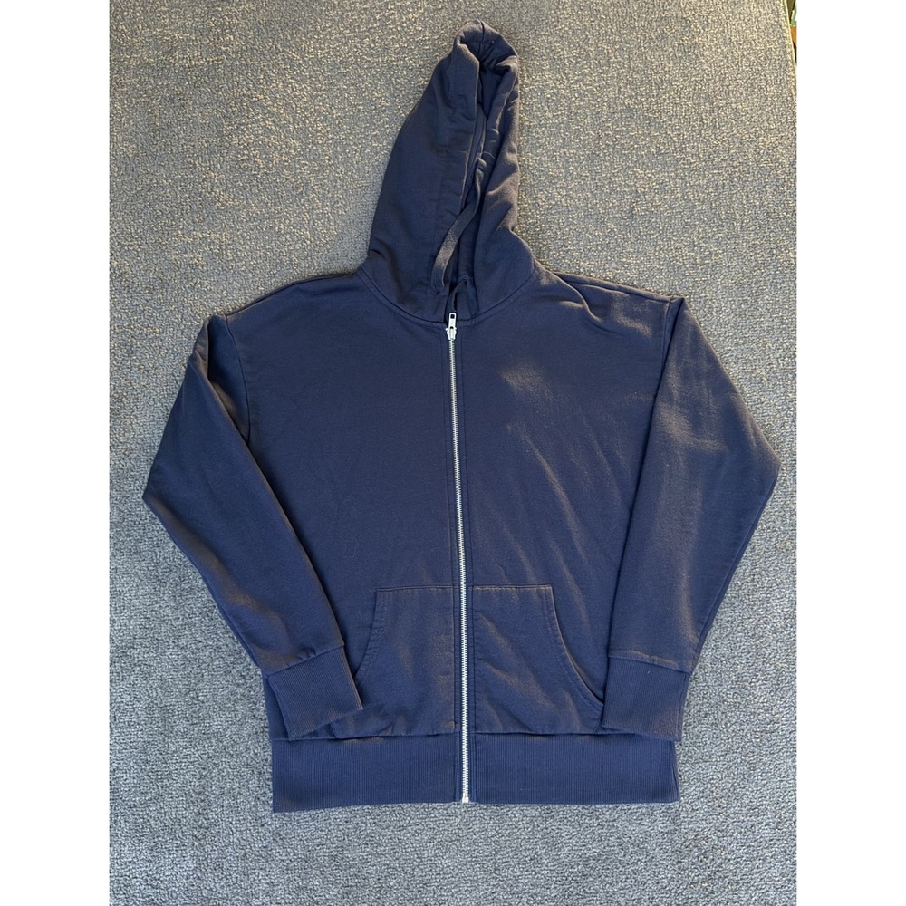 Time and Tru Navy Blue Full Zip Hoodie Fleece Sweatshirt Womens Small 4-6